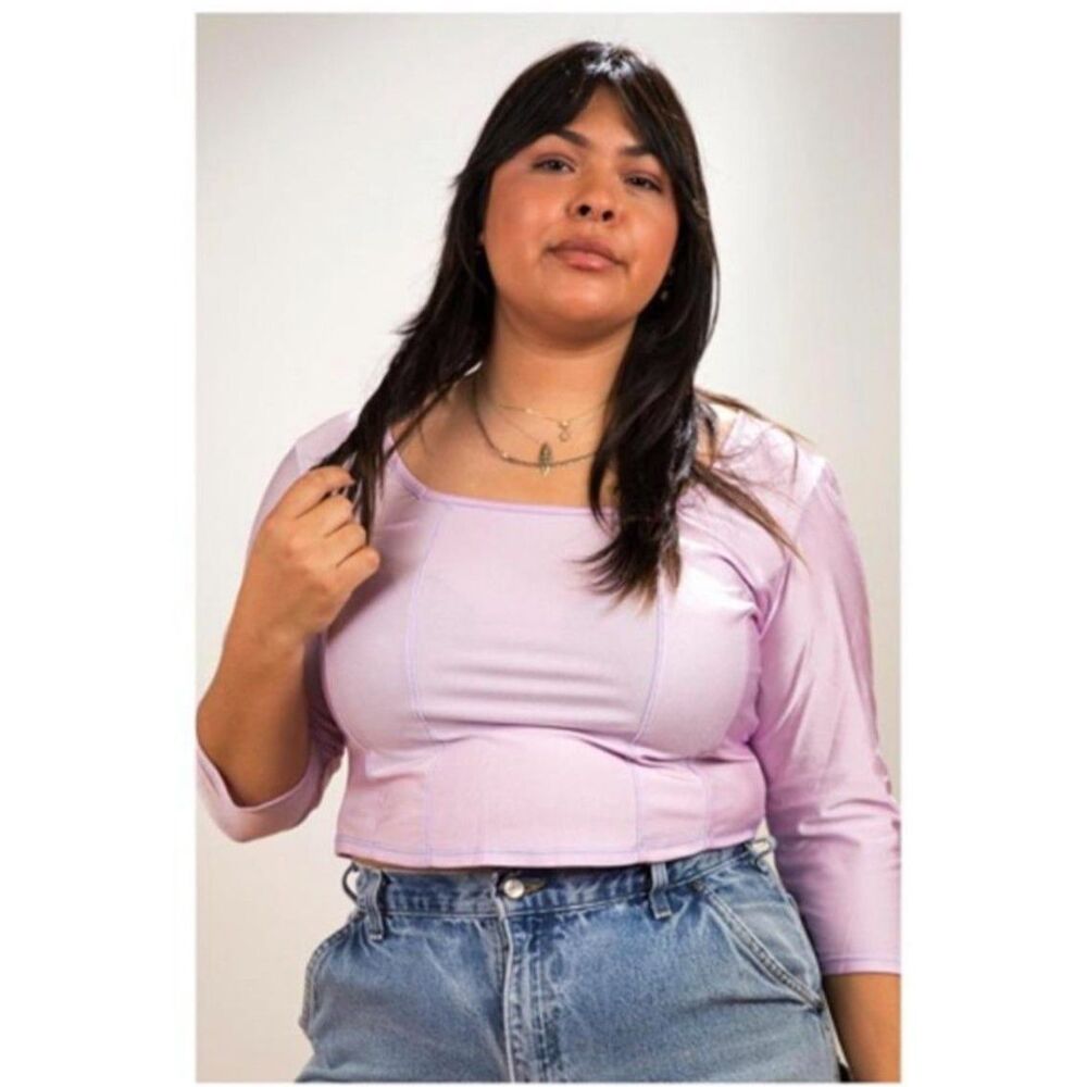 Hot Lava Deadstock LA Streetwear Cropped Corset Top Lilac Purple Size 3X
